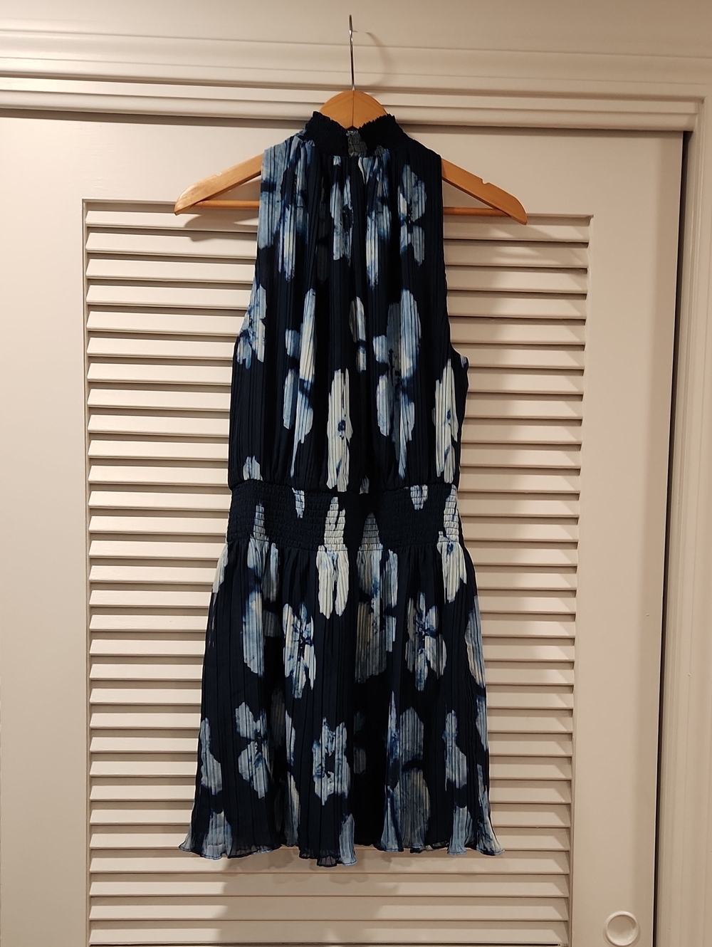 NWOT Ramy Brook Janie Floral Pleated Halter Mini Dress Size L - Picture 5 of 8